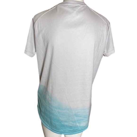 Adidas Terrex Short Sleeve Gun Metal Gray/Blue Ocean Waves Size L - Picture 4 of 7